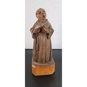 Vintage 1950s Carving‎ Anri Toriart Monk Singing Music Collectible Catholic